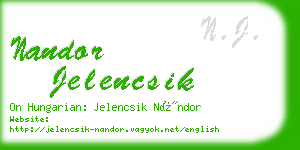 nandor jelencsik business card